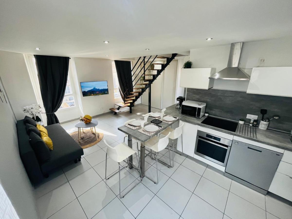 מרסיי Superbe Duplex Design Neuf 2 Chambres, Climatise Tout Confort, Facile D,Acces Stationnement Gratuit מראה חיצוני תמונה